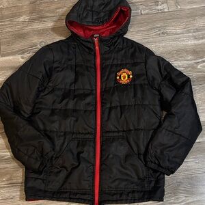 Manchester United Black and Red Men's light down filled Jacket Size Medium